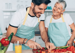 Mother and Son have a common bond in the kitchen